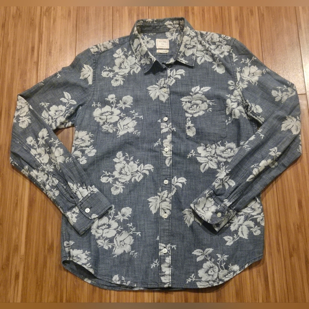 GAP Denim Floral Button-Up Shirt